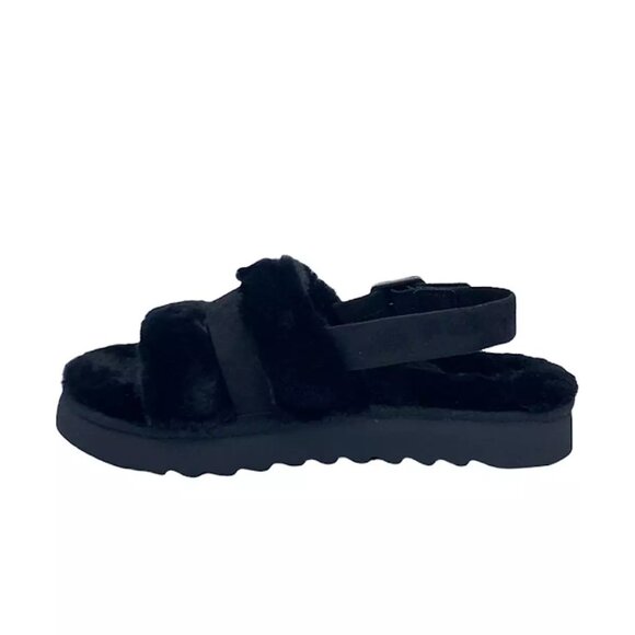Koolaburra by UGG Adjustable Slide Sandals Fuzz'd Out Slingback Back Strap Fuzzy - Picture 2 of 4